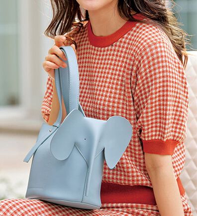 BELLUNA（ベルーナ）の「エレファントモチーフ手提げ（ハンドバッグ）」