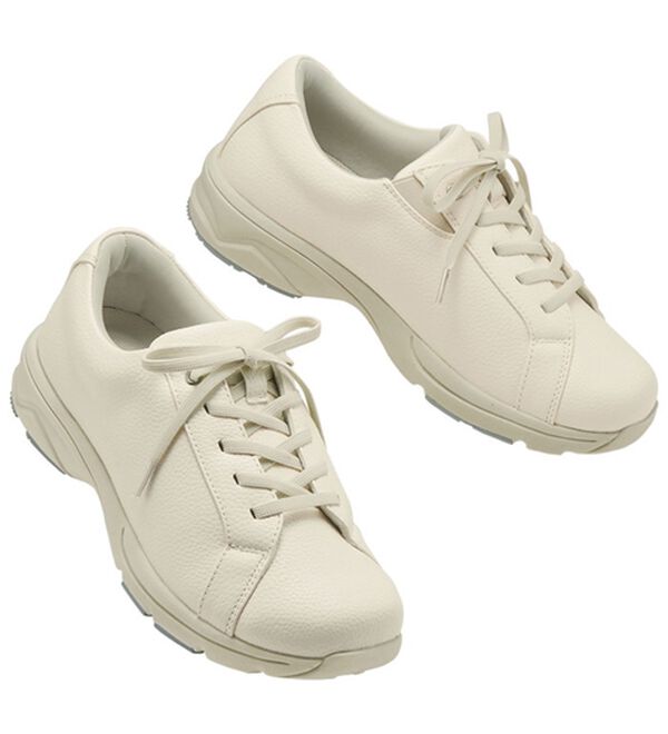 ルフラン（ルフラン）の「スッと履けるウォーキングシューズ・ブーツ＜ラシーナコンフォート＞（スニーカー）」｜ヒモ（ホワイト）