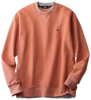 「＜ポロ・ビーシーエス＞ワッフルレイヤードトレーナー（メンズトレーナー）」｜コーラル