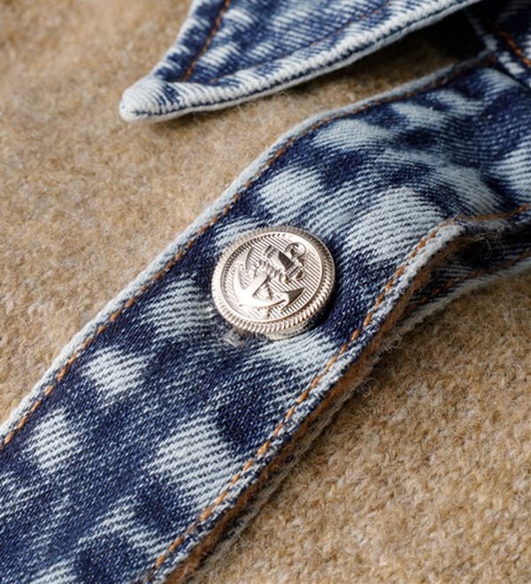 BELLUNA（ベルーナ）の「【重ね着風】デニム&times;ニット切替ジャケット（その他ジャケット）」｜詳細画像