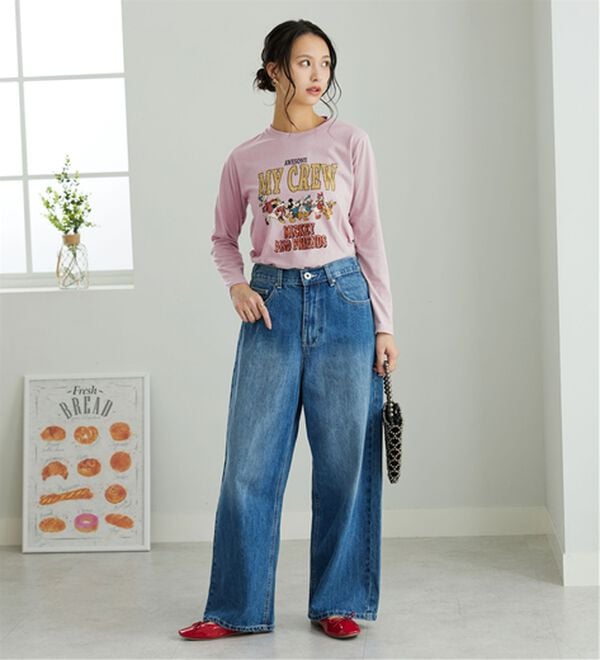 BELLUNA（ベルーナ）の「＜Ｄｉｓｎｅｙ＞【ミッキー＆フレンズ】プリント長袖Ｔシャツ（Tシャツ）」｜詳細画像