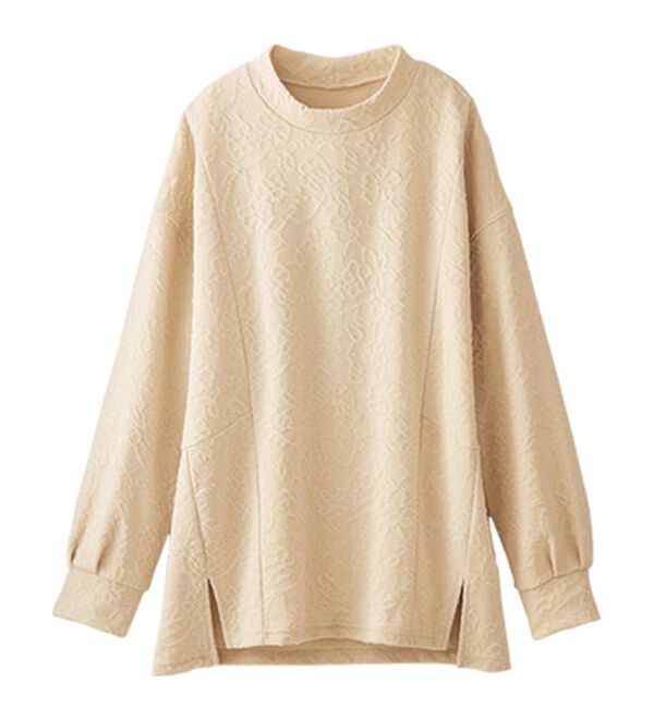 BELLUNA（ベルーナ）の「花柄ふくれジャカード切替プルオーバー（カットソー）」｜詳細画像