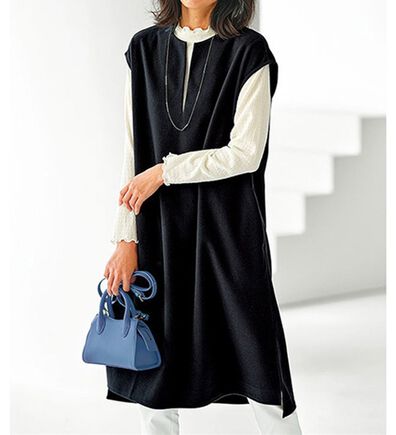 BELLUNA（ベルーナ）の「ウール調素材キーネックワンピース（その他ワンピース）」