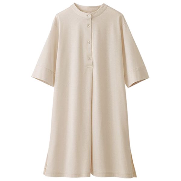 BELLUNA（ベルーナ）の「抗菌防臭汗じみ対策シャツ見えチュニック（チュニック）」｜ライトベージュ