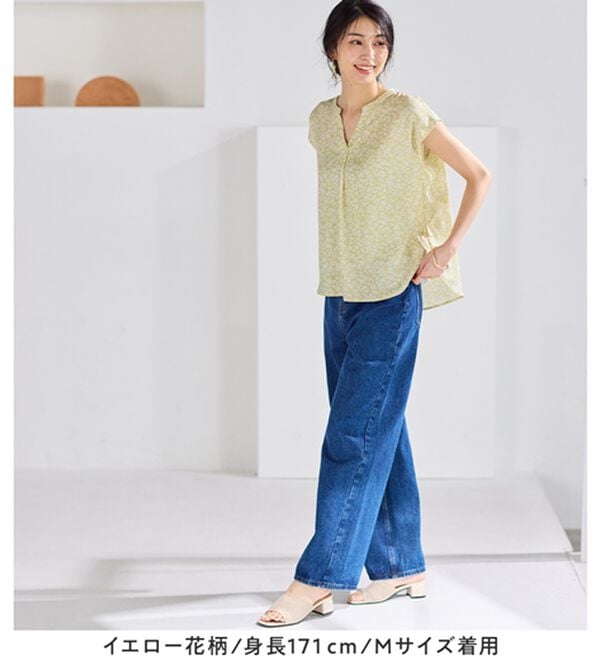 Viola e Viola（ヴィオラ エ ヴィオラ）の「さらさらＥＡＳＹスキッパーフレンチスリーブブラウス（ブラウス）」｜詳細画像