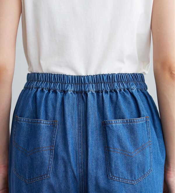 BELLUNA（ベルーナ）の「やわらかデニム素材ボタン使いワイドパンツ（ワイドパンツ・ガウチョ）」｜詳細画像