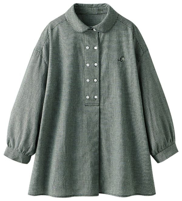 BELLUNA（ベルーナ）の「綿１００％ちび衿ボタン使いブラウス（ブラウス）」｜詳細画像