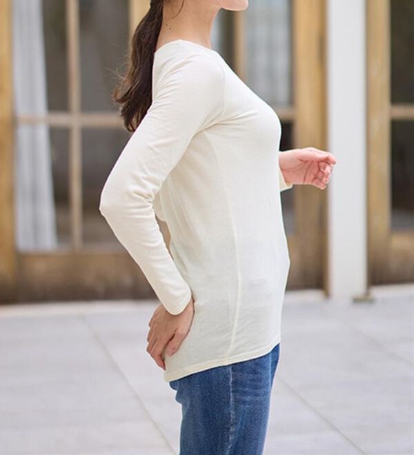 LAVIENNE（ラヴィエンヌ）の「【選べる襟！】綿１００％吸湿発熱あったかインナー（肌着・インナーウェア）」｜詳細画像