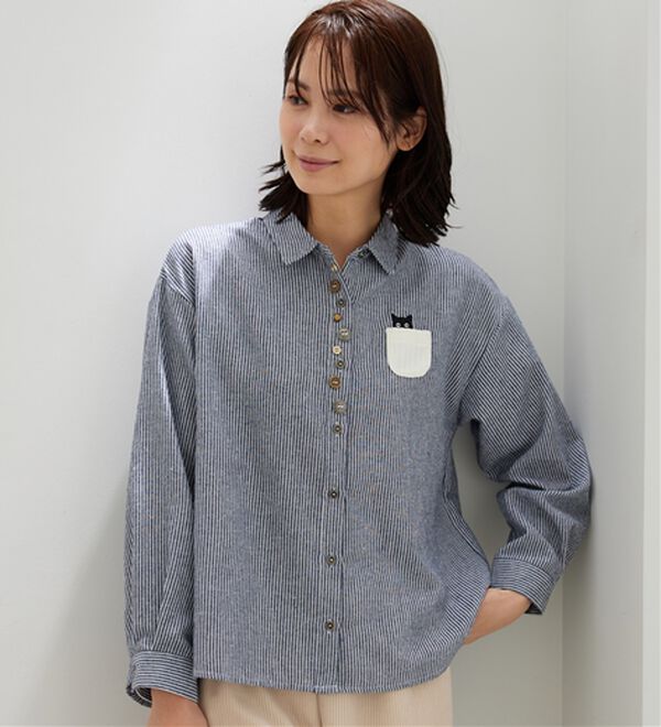 BELLUNA（ベルーナ）の「アニマル刺しゅう多ボタンデザインブラウス（ブラウス）」｜詳細画像