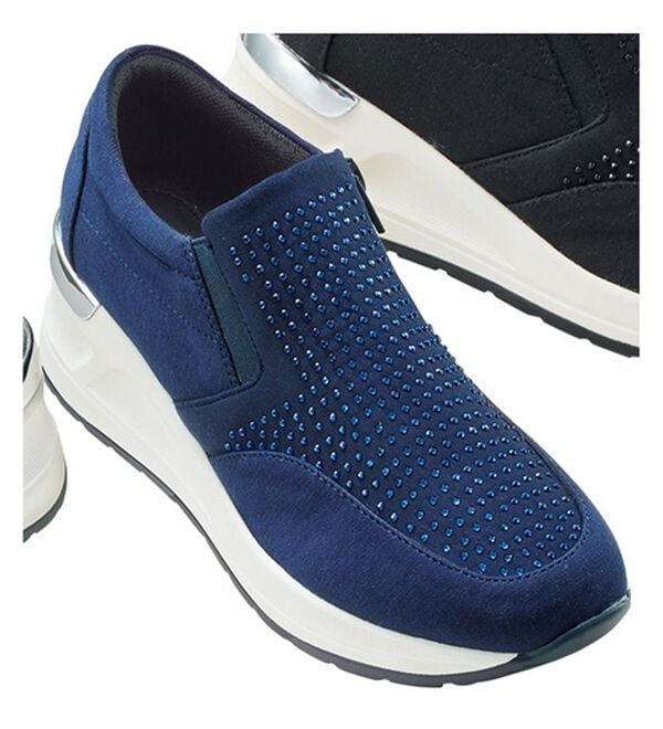 BELLUNA（ベルーナ）の「４Ｅビジュー使い厚底スニーカー（スニーカー）」｜ネイビー