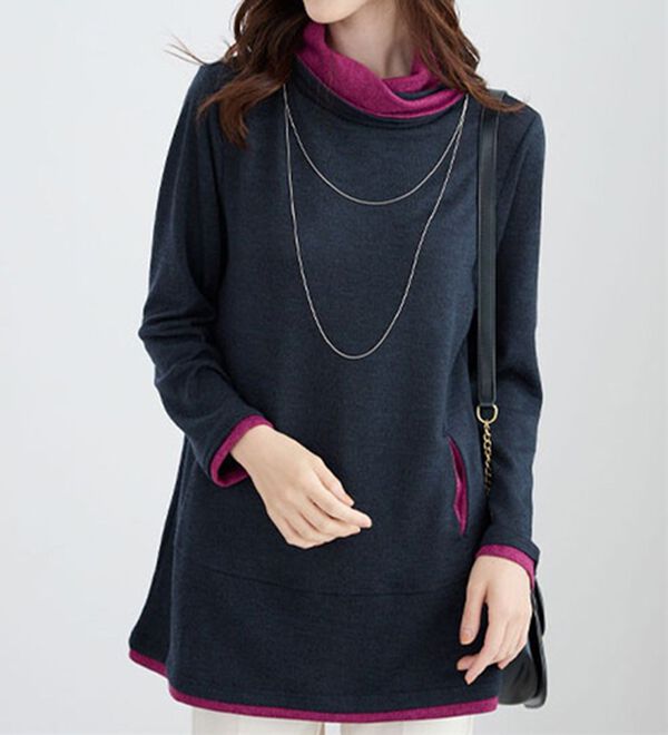 BELLUNA（ベルーナ）の「衿デザイン配色チュニック（チュニック）」｜詳細画像