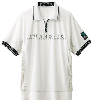 「＜ザ　ショップ　ティーケー＞やわらかパイルハーフジップ（メンズポロシャツ）」｜ホワイト