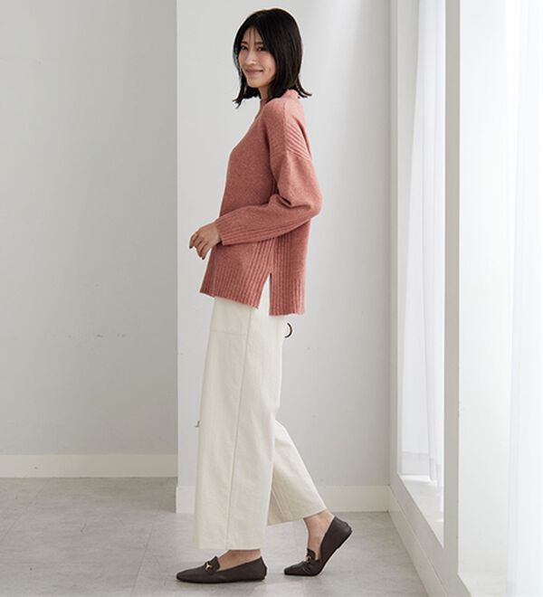 BELLUNA（ベルーナ）の「【快適Ｌａｂ．】洗える＆チクチクしにくい！ウール調ニットプルオーバー（ニット・セーター）」｜詳細画像