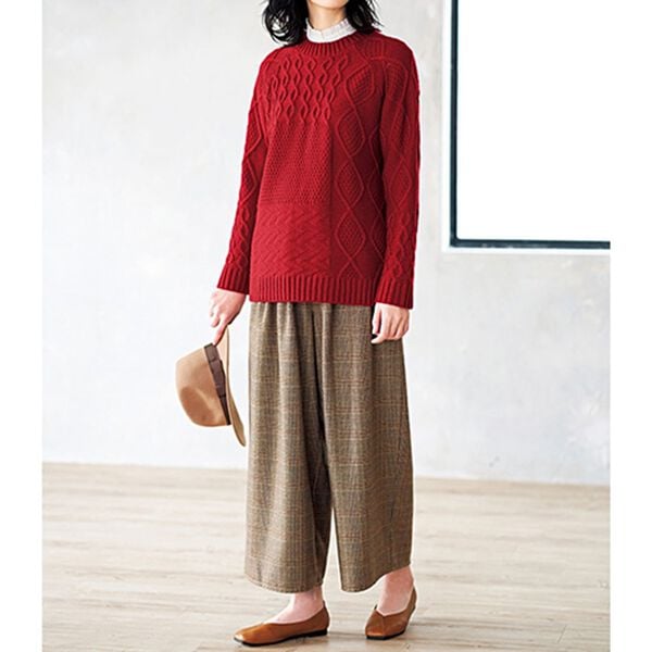 BELLUNA（ベルーナ）の「ギャザーウエストチェックワイドパンツ（ワイドパンツ・ガウチョ）」｜詳細画像