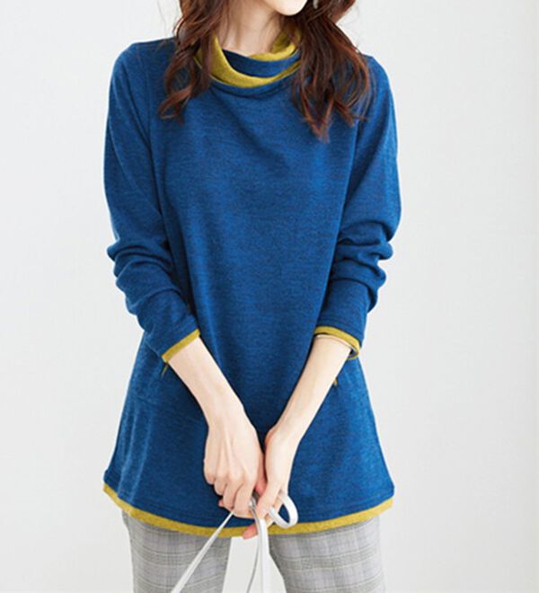 BELLUNA（ベルーナ）の「衿デザイン配色チュニック（チュニック）」｜詳細画像