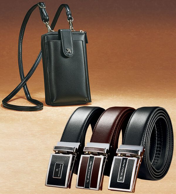 「  ＜アーノルド・パーマー＞ベルト３本組＆スマホポーチセット（メンズベルト）」｜詳細画像