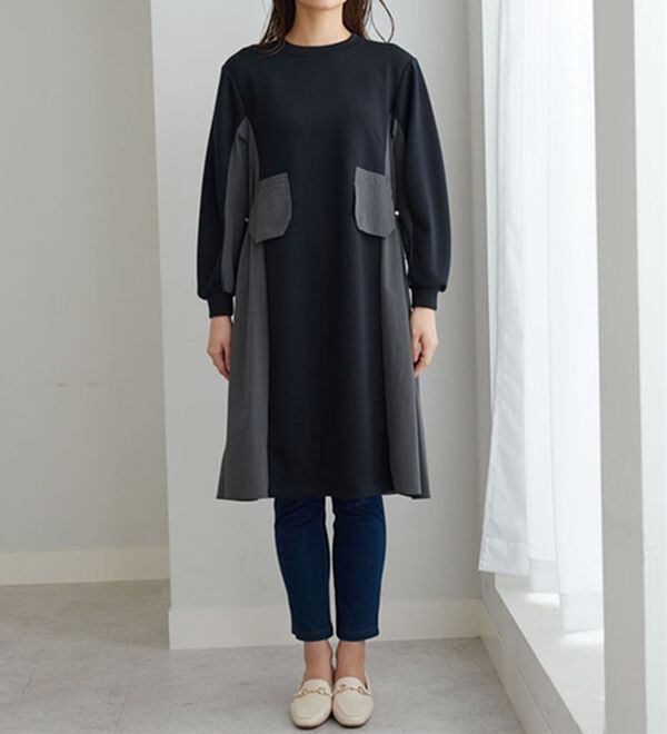 BELLUNA（ベルーナ）の「配色切替ポケットデザインワンピース（その他ワンピース）」｜詳細画像