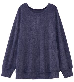 alotta（アロッタ）の「【見た目はニット、着心地はカットソー】フェザーカットソーゆるトップス（カットソー）」｜ネイビーブルー