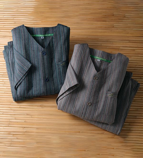 「＜クロコダイル＞寝ても起きても着ていたい「ぱじゃ兵衛」（メンズルームウェア）」｜2着組