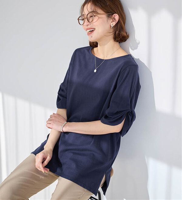 Viola e Viola（ヴィオラ エ ヴィオラ）の「綿１００％袖タックチュニック（チュニック）」｜詳細画像