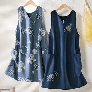 ルフラン（ルフラン）の「【２色組】杢調デザインエプロン（エプロン）」｜2色組