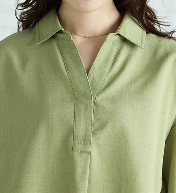 BELLUNA（ベルーナ）の「麻調素材袖タックデザインシャツチュニック（チュニック）」｜詳細画像