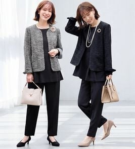 Viola e Viola（ヴィオラ エ ヴィオラ）の「【３点セット】着回し自在快適セットアップスーツ（パンツスーツ）」