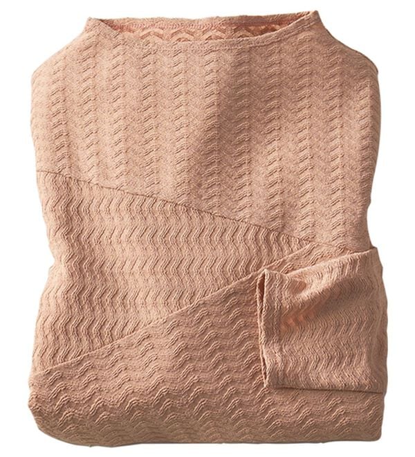 BELLUNA（ベルーナ）の「波柄ジャカード切替デザインプルオーバー（カットソー）」｜ローズ