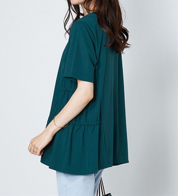 BELLUNA（ベルーナ）の「ヒンヤリ！サイドギャザー使いチュニック（チュニック）」｜詳細画像