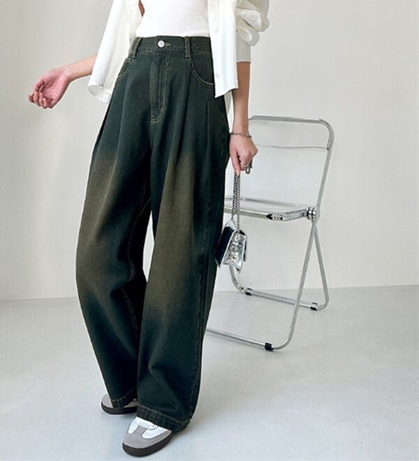 GeeRA（ジーラ）の「２タックワイドデニムパンツ（フルレングスパンツ）」｜オーバーダイ