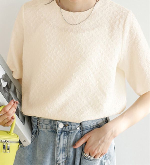 GeeRA（ジーラ）の「ふくれジャカードテクスチャーブラウス（ブラウス）」｜詳細画像