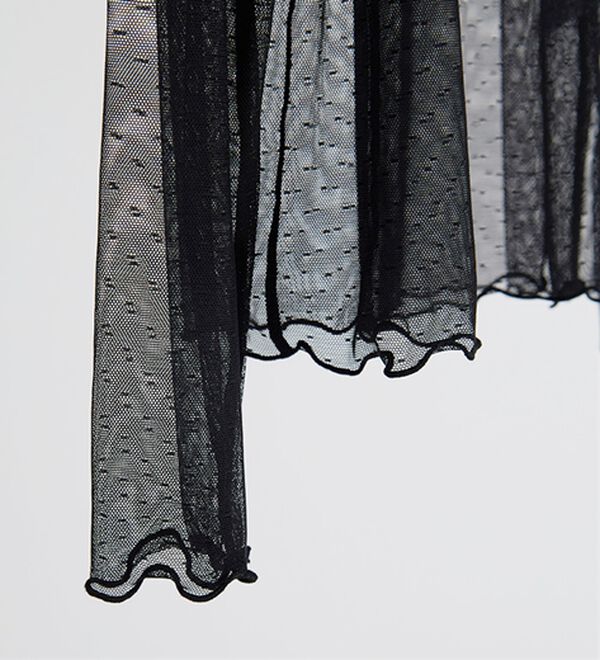 BELLUNA（ベルーナ）の「【低身長さん向け】ドット柄チュールインナー（カットソー）」｜詳細画像