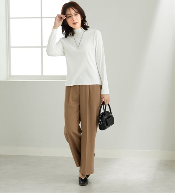 「シンプルデザイン！ハイネックプルオーバー（カットソー）」｜詳細画像