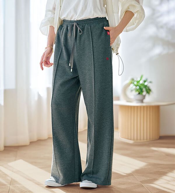 BELLUNA（ベルーナ）の「【ＰＯＬＯ　ＢＣＳ】裏毛素材センターシームワイドパンツ（フルレングスパンツ）」｜杢チャコール