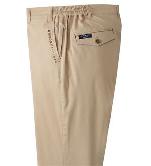 「＜ダンロップ・リファインド&times;コムルヴァン・オム＞７得アクティブチノパンツ（メンズフルレングスパンツ）」｜ベージュ