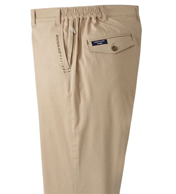 「＜ダンロップ・リファインド&times;コムルヴァン・オム＞７得アクティブチノパンツ（メンズフルレングスパンツ）」｜ベージュ