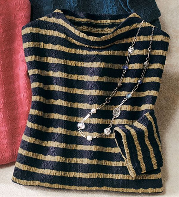 ルフラン（ルフラン）の「ジャカード柄プルオーバー（カットソー）」｜ネイビー系