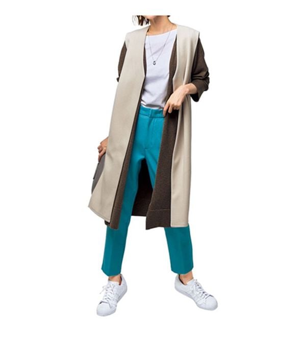 VINNO（ヴィノ）の「ストール付着流しロングニットカーディガン（アンサンブル）」｜詳細画像