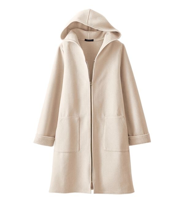 BELLUNA（ベルーナ）の「裏あぜ素材フードデザインコート（ロングコート）」｜詳細画像