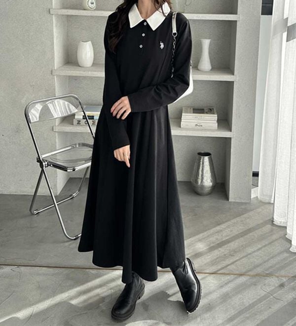 GeeRA（ジーラ）の「【U.S. POLO ASSN.】ポロ衿カットソーワンピース（その他ワンピース）」｜詳細画像