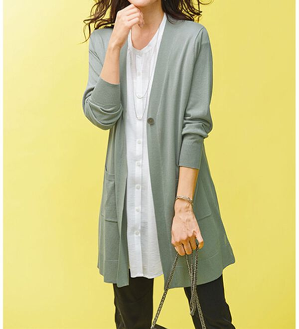 BELLUNA（ベルーナ）の「ヒンヤリ冷感！洗えるロング丈カーディガン（ニットカーディガン）」｜詳細画像