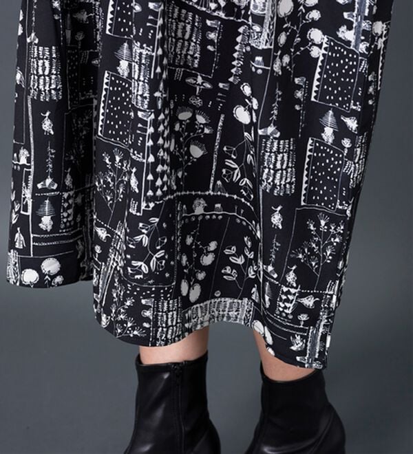 BELLUNA（ベルーナ）の「【Ｌａｇｒｉｌｕａ】ニット切替プリントワンピース（プリントワンピース）」｜詳細画像