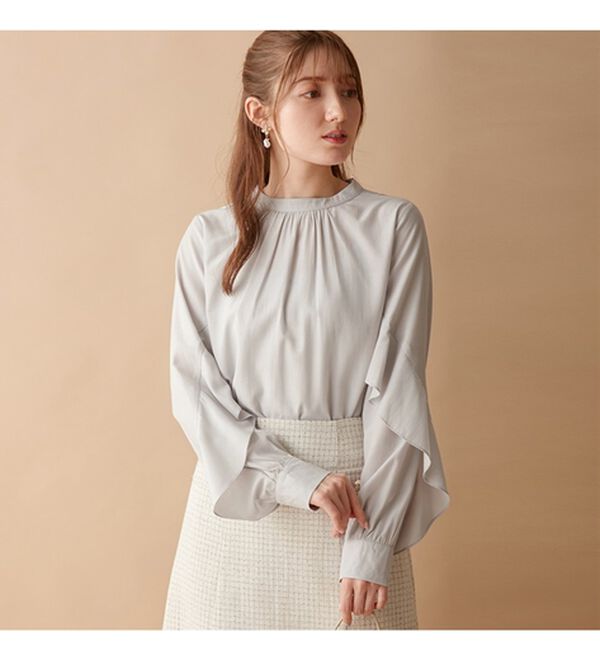 alotta（アロッタ）の「フリル袖プチハイネックブラウス（ブラウス）」｜詳細画像