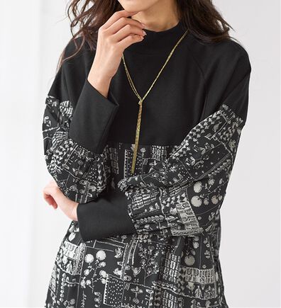 BELLUNA（ベルーナ）の「【Ｌａｇｒｉｌｕａ】ニット切替プリントワンピース（プリントワンピース）」