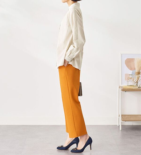 BELLUNA（ベルーナ）の「綿１００％レース&times;ピンタックデザインブラウス（ブラウス）」｜詳細画像