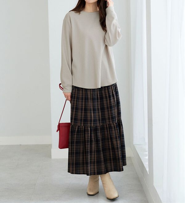 BELLUNA（ベルーナ）の「《快適Ｌａｂ．》 乾きやすい！ドライワッフルプルオーバー（カットソー）」｜詳細画像