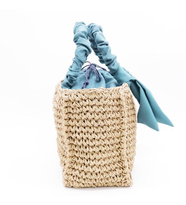 BELLUNA（ベルーナ）の「シャーリング持ち手雑材バッグ（ハンドバッグ）」｜詳細画像