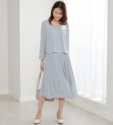 BELLUNA（ベルーナ）の「＜セレモニースタイル＞プリーツデザインワンピ―ス（フォーマルワンピース）」