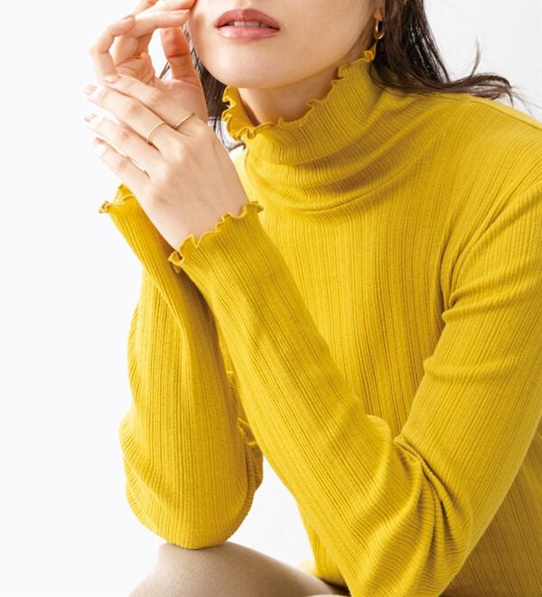 LAVIENNE（ラヴィエンヌ）の「着回し力抜群！綿１００％あったかリブインナー（肌着・インナーウェア）」｜詳細画像