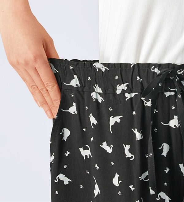 BELLUNA（ベルーナ）の「ひんやり！レーヨン素材楽ステテコ（ワイドパンツ・ガウチョ）」｜詳細画像